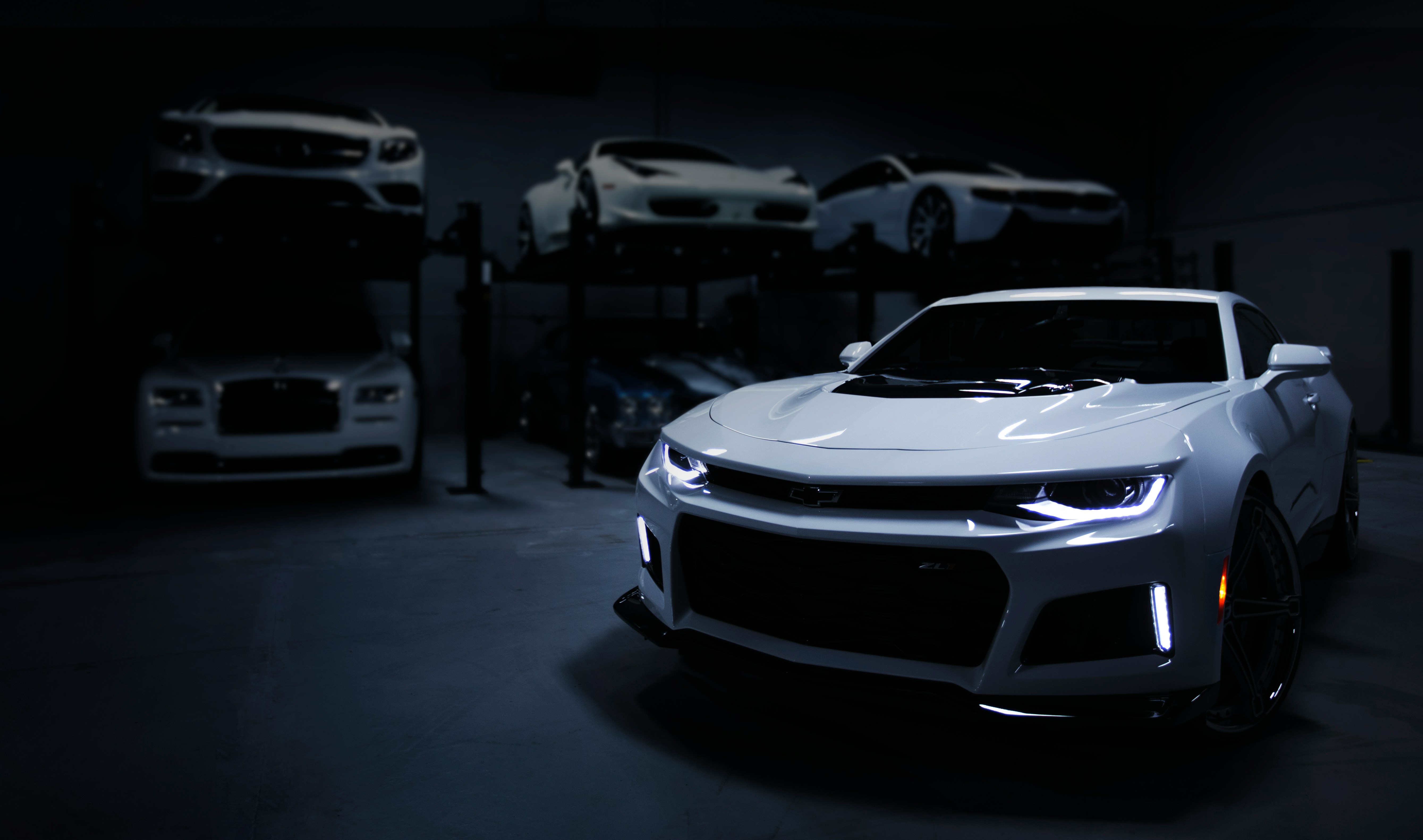 Premium detailing studio with professional lighting