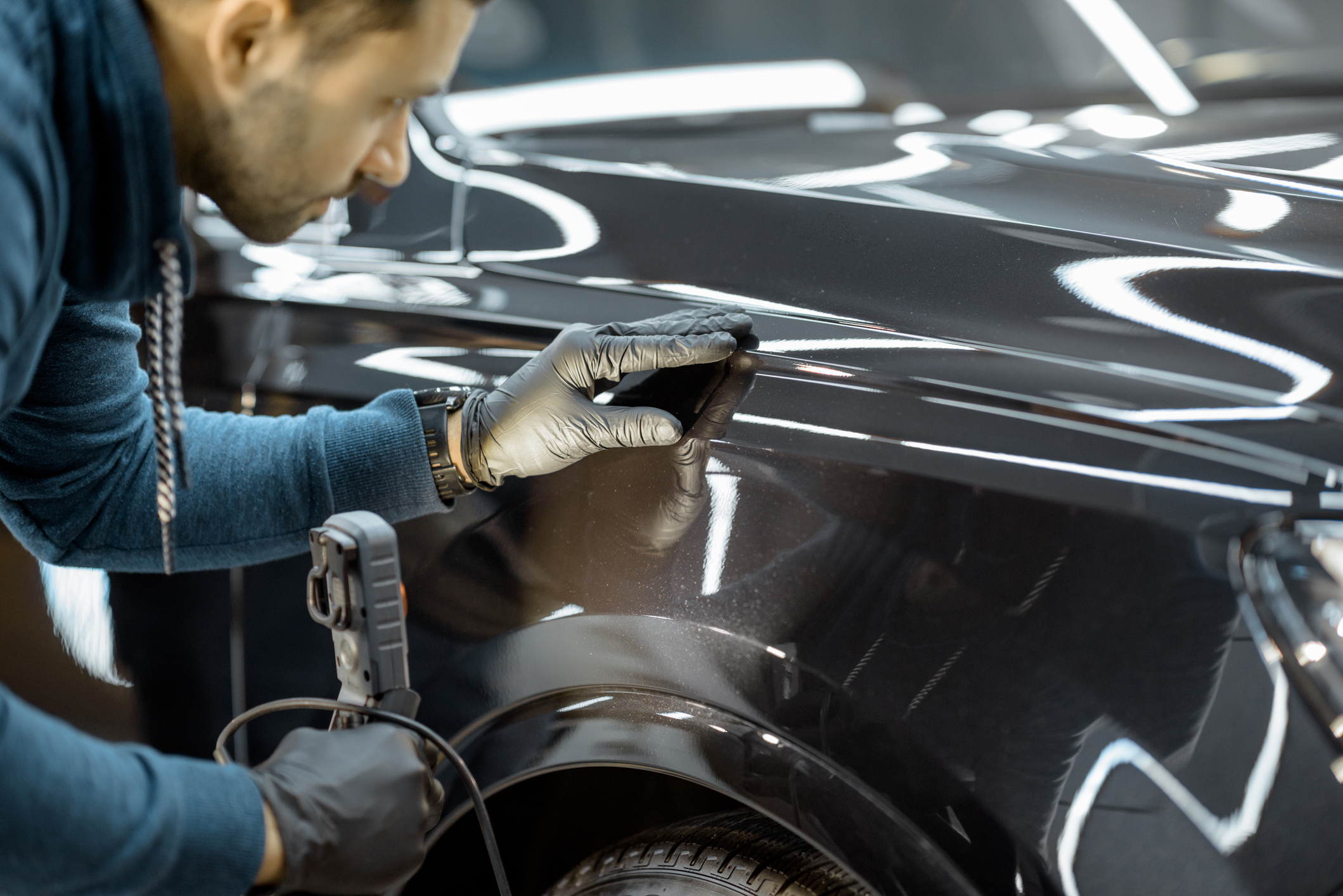 Paint inspection under specialized lighting