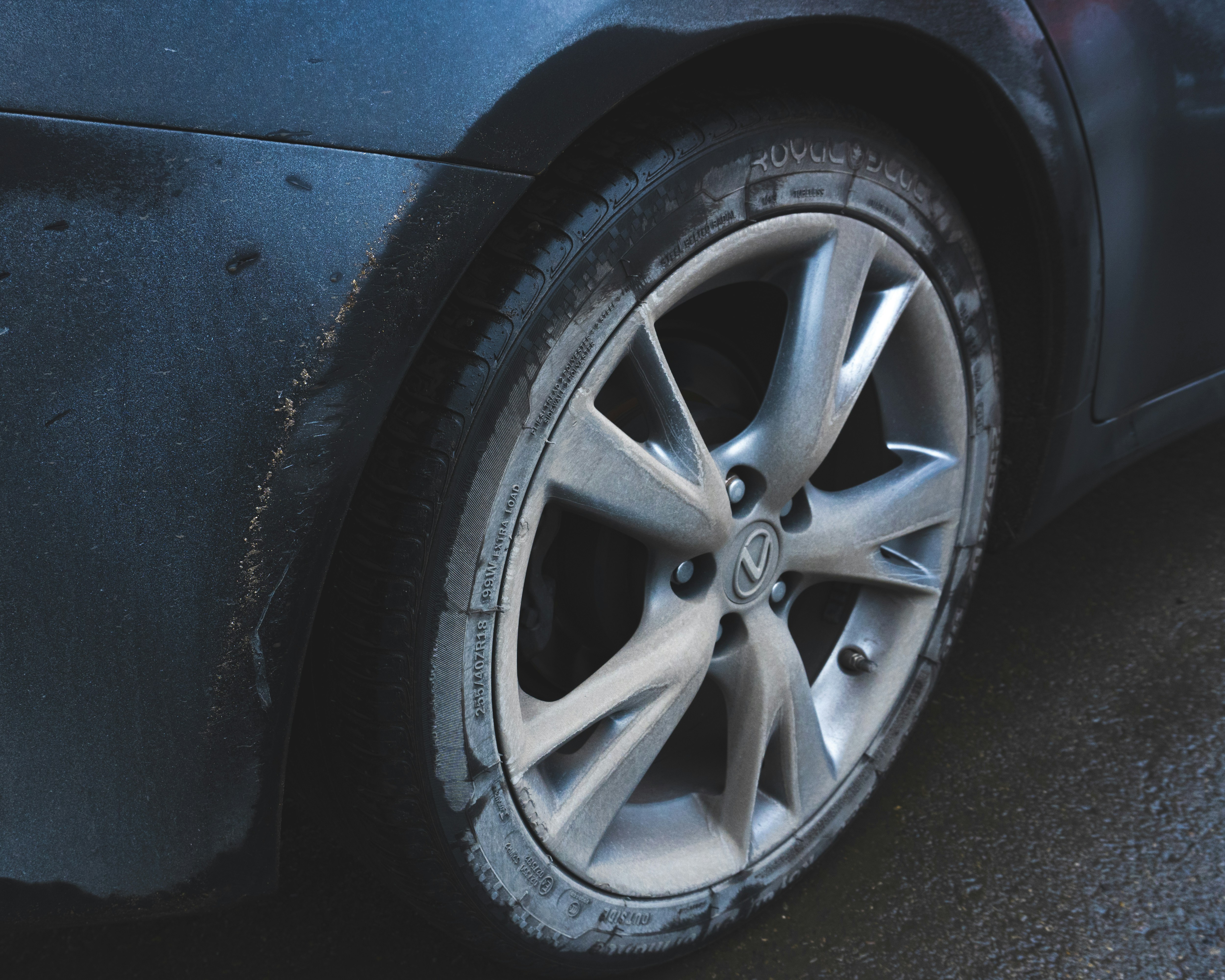 Dirty wheel before detailing