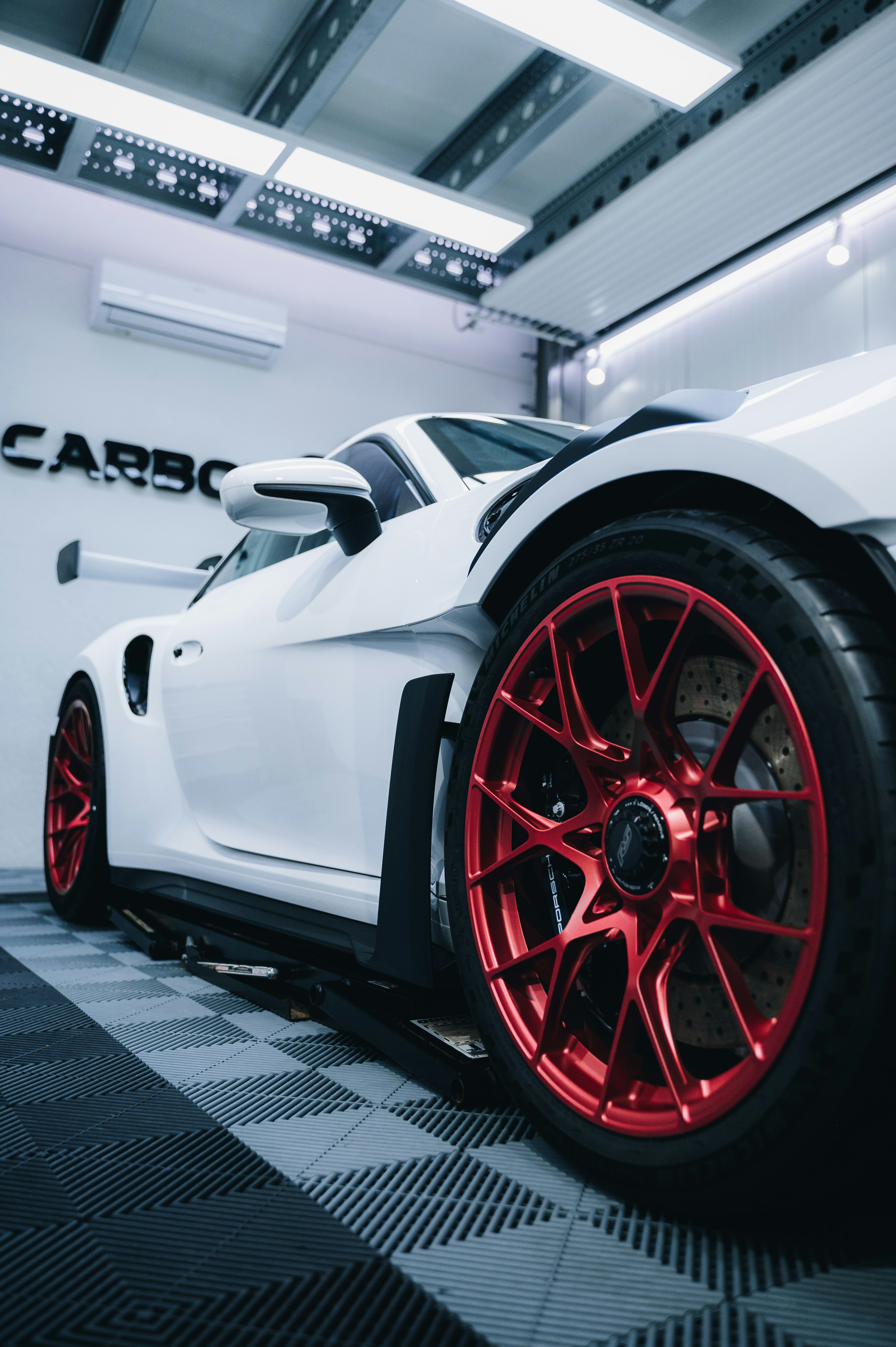 Clean glossy wheel and dressed tire
